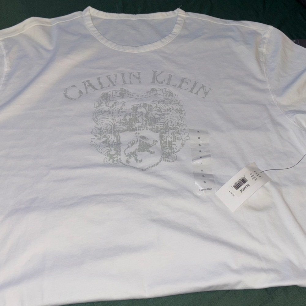 Calvin Klein White Graphic Tee for Men